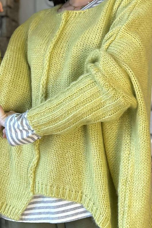 Inside Out Oversized Grunge Knit Avocado